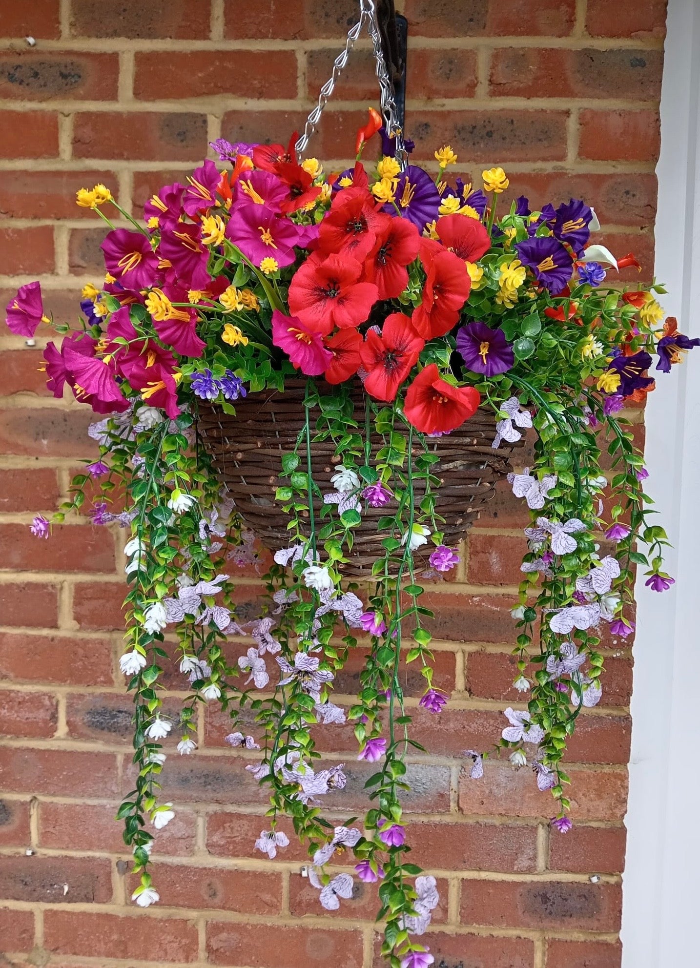 Bright Mixed Floral Hanging Basket