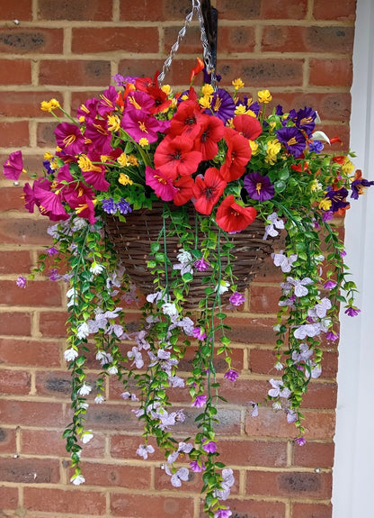 Bright Mixed Floral Hanging Basket