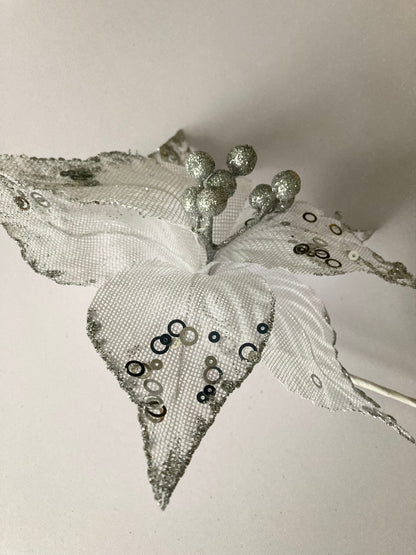 White & Silver Poinsettia
