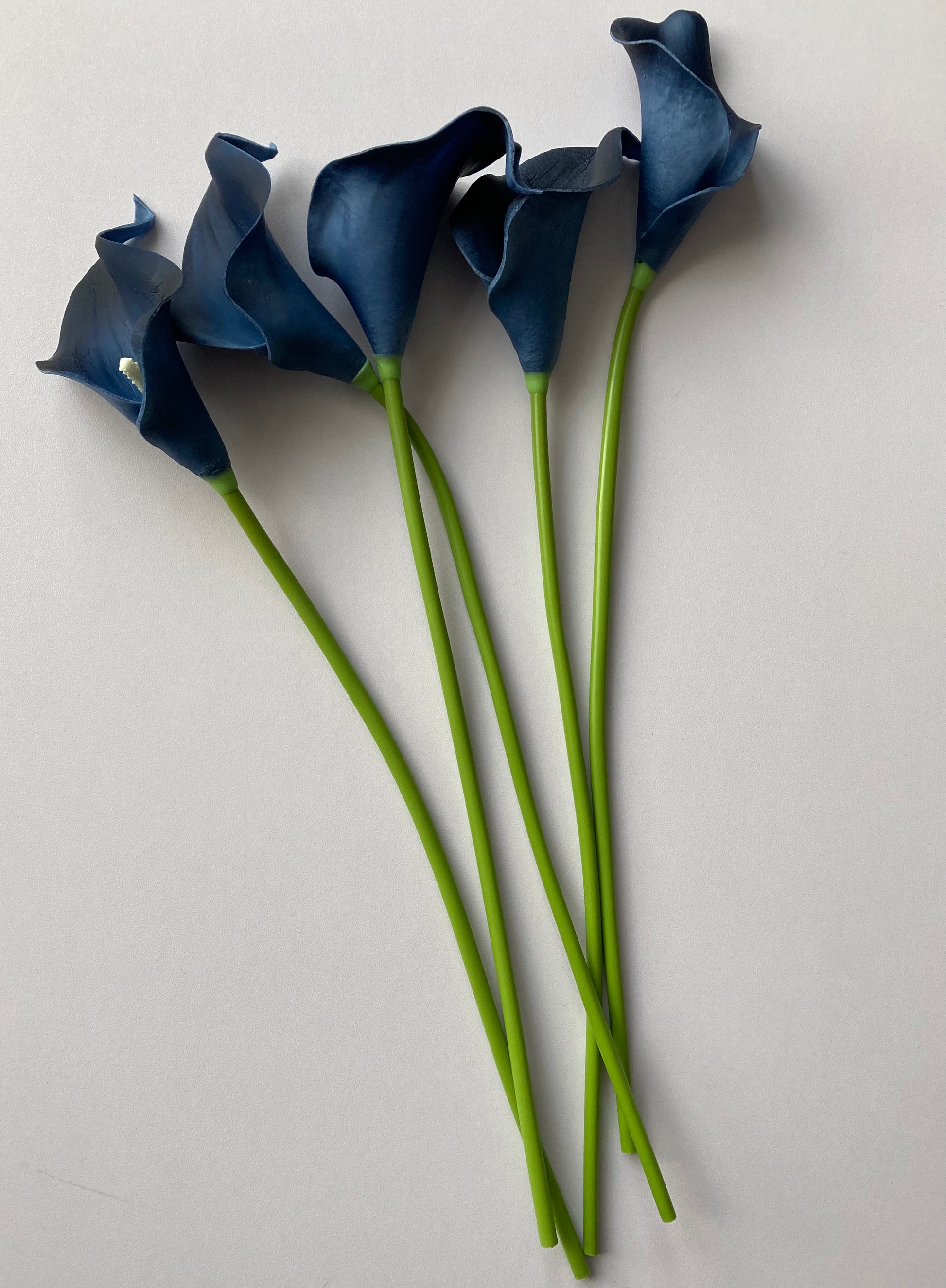blue calla lily flower 5 Navy Real Touch Calla Lily Bunch