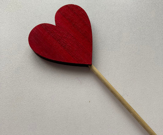 6 Pack Red Wooden Heart Pick