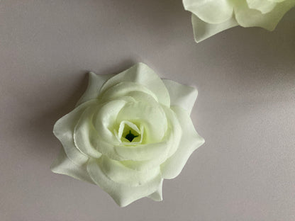 12 Ivory Rose Heads