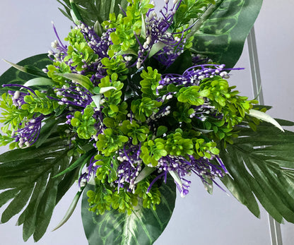 Purple & White Flower w/ Foliage Bunch